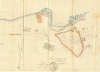 Gallipoli, 13 marzo 1875. Planimetria dell&#039;area comunale in zona S.Lazzaro, dove è rappresentata la cava di scogli attivata per i lavori di manutenzione del porto di Gallipoli. Particolare. Archivio di Stato di Lecce, Genio Civile, fasc. 838.