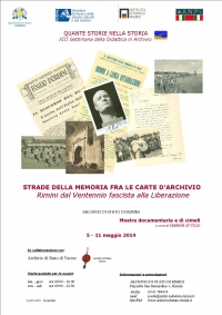 Strade della memoria tra le carte d&#039;archivio. Rimini dal Ventennio fascista alla Liberazione