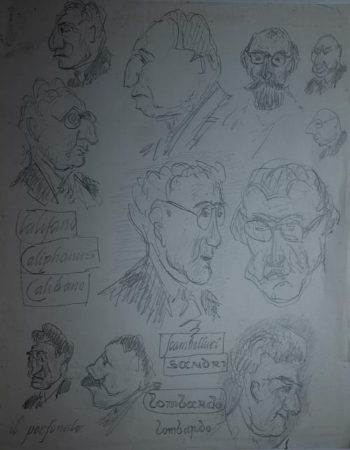 Ritratti di alcuni personaggi tra cui il presidente dell'ANAI Lombardo